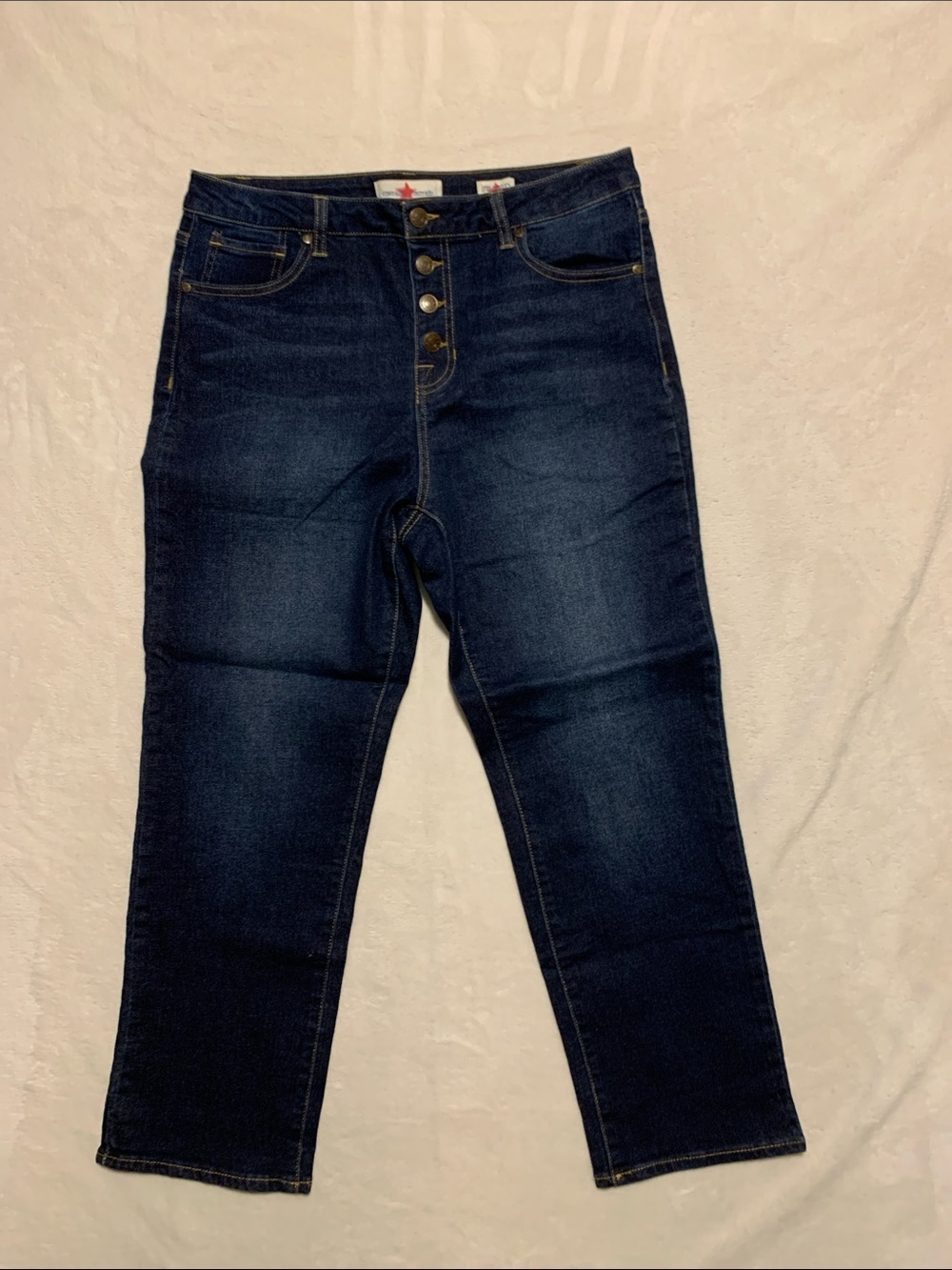 Vintage United Straight Ankle button fly Jeans size 14